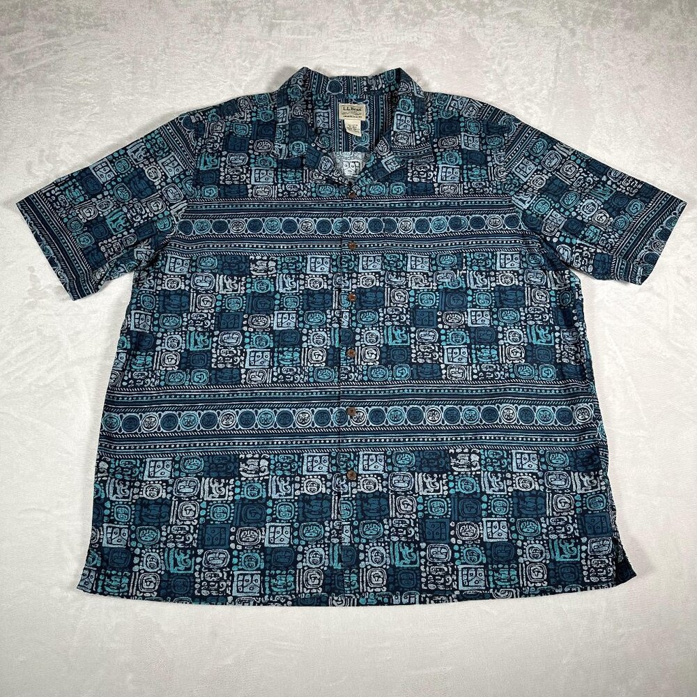 L.L. Bean Shirt Men Size XL Classic Fit Short Sleeve 100% Cotton Single Pocket - Picture 1 of 10